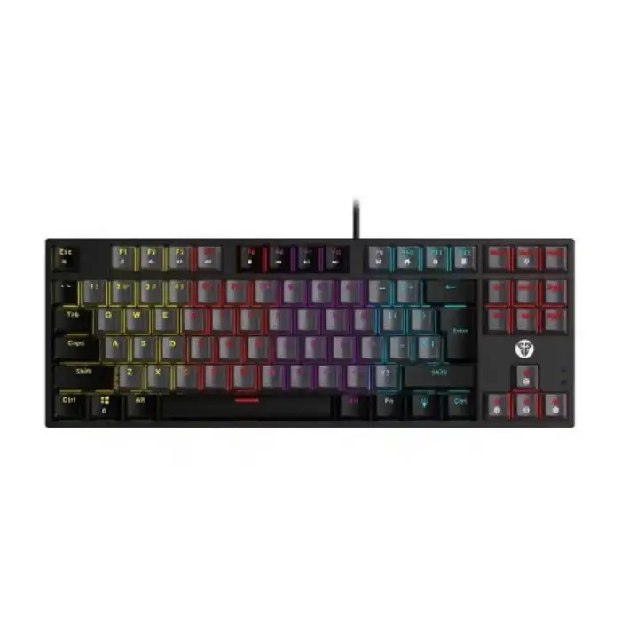 کیبورد باسیم گیمینگ فنتک مدل ATOM87 MK876V2 Gray Red Switch